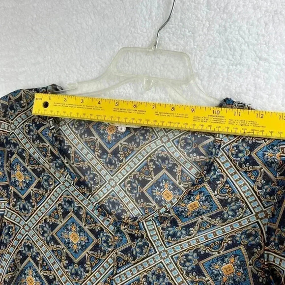 VTG Altar'd State Top S Paisley Print Sheer Bell Sleeve Cottagecore Medieval - Picture 8 of 12